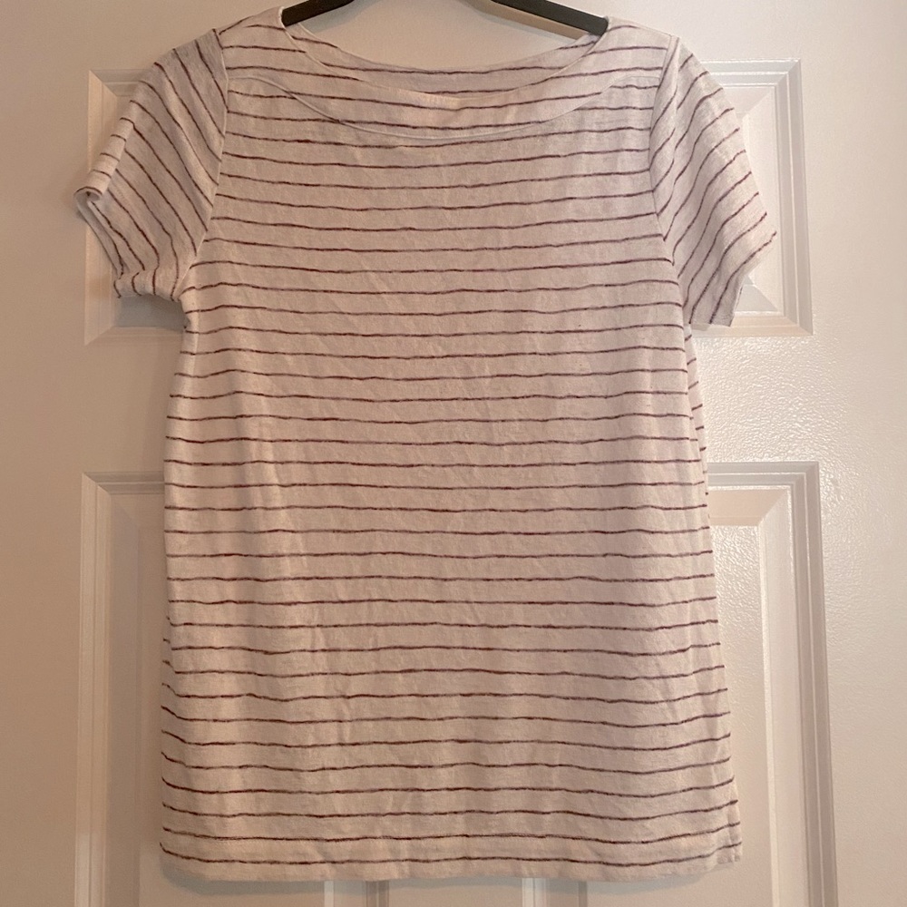 LOFT Striped Boatneck Tee, size Small